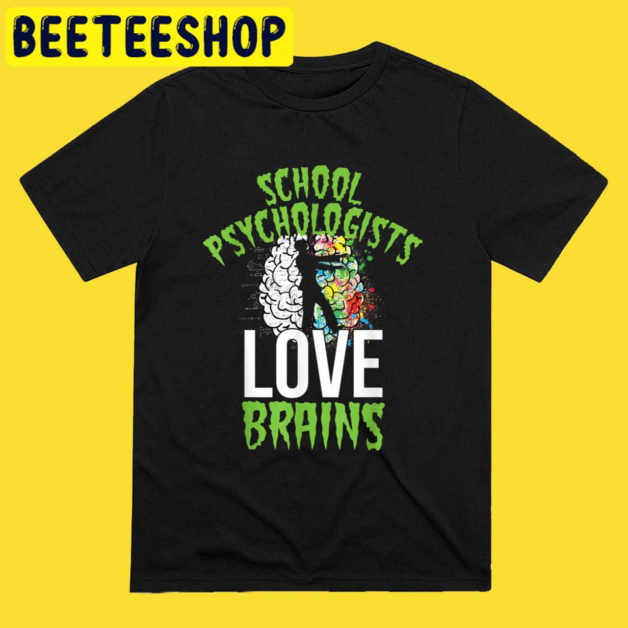 Teacher School Psychologists Love Brains Halloween Trending Unisex T-Shirt