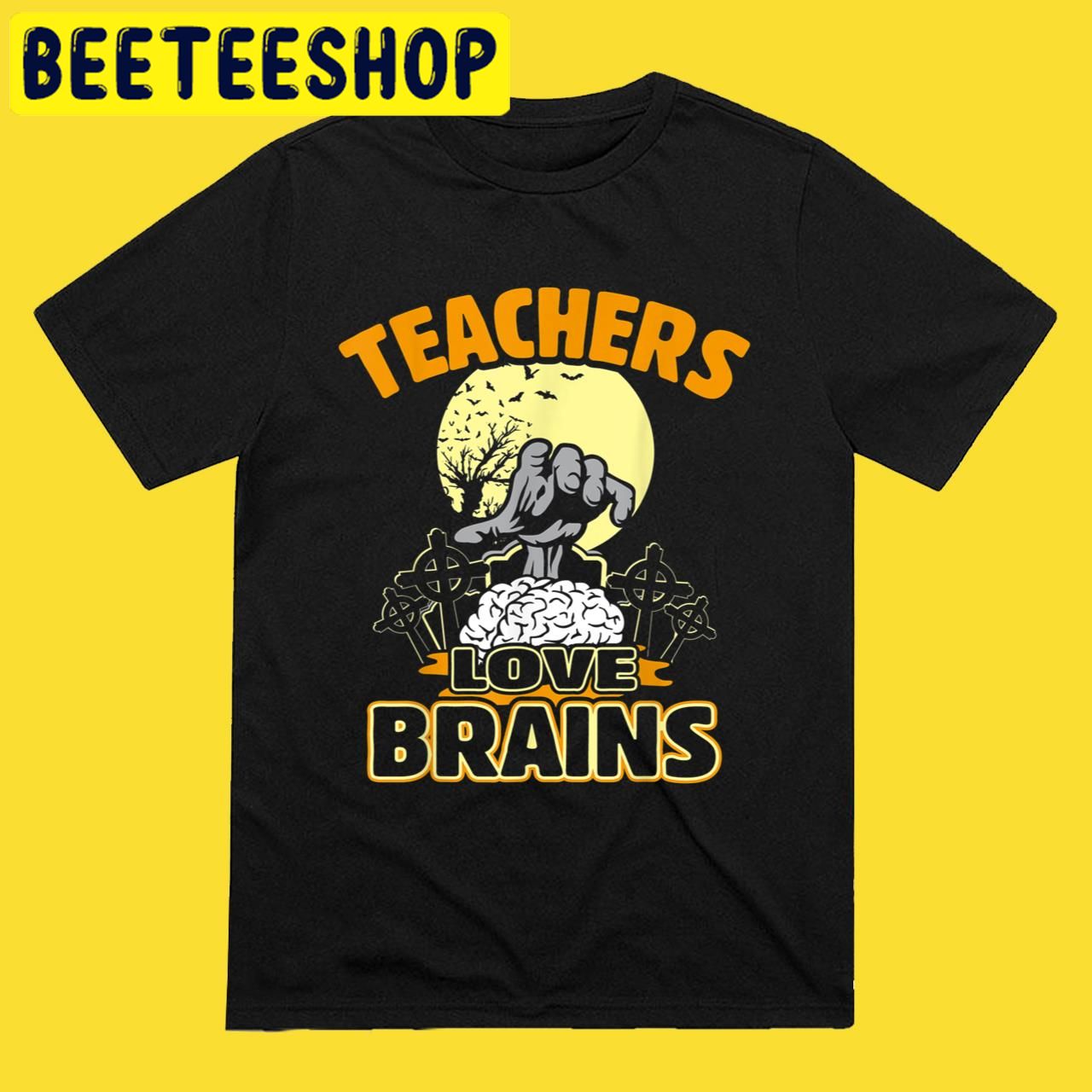 Teacher Teachers Love Brains Halloween Trending Unisex T-Shirt