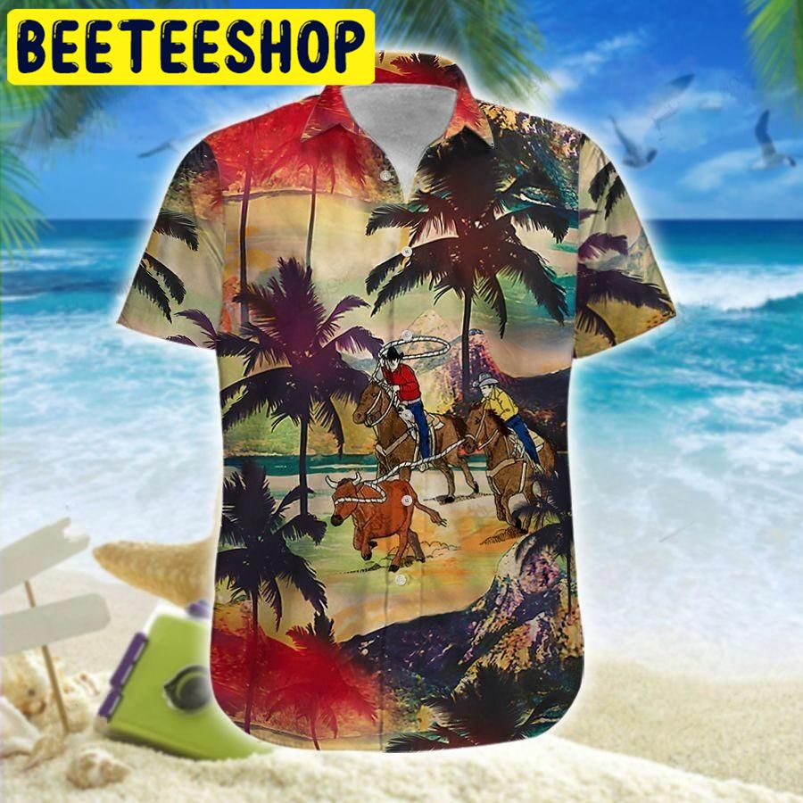 Team Roping Art Hawaiian Shirt - Beeteeshop