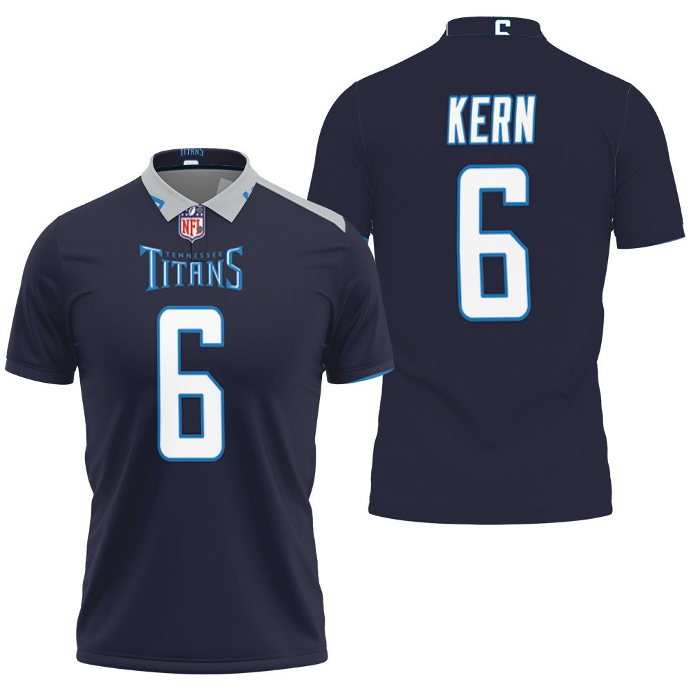 Tennessee Titans Brett Kern #6 Great Player Nfl American Football Team New Game Navy 2019 Polo Shirt