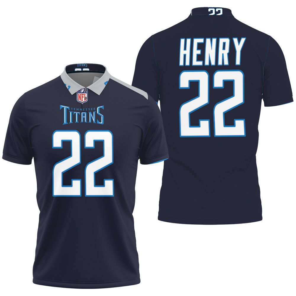 Tennessee Titans Derrick Henry #22 Great Player Nfl American Football Team New Game Navy 2019 Polo Shirt