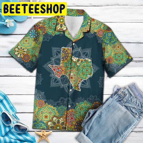 Texas Floral Mandala Hawaiian Shirt