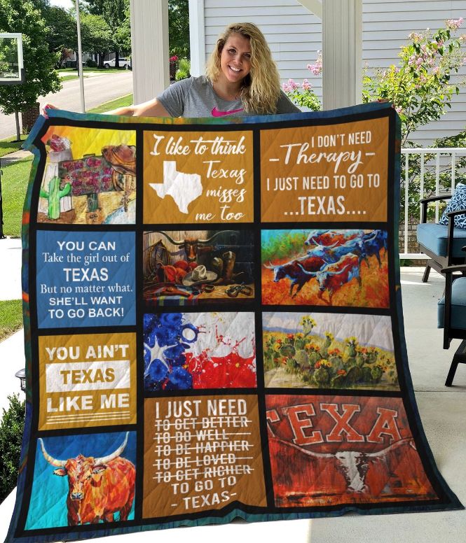 Texas I Don’t Need Therapy Quilt Blanket Great Customized Gifts For Birthday Christmas Thanksgiving Texas Lover