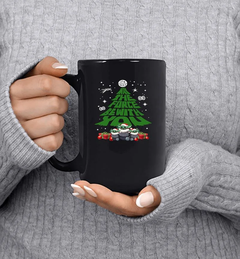 The Mandalorian Yoda baby may the force be with you Christmas tree Mug