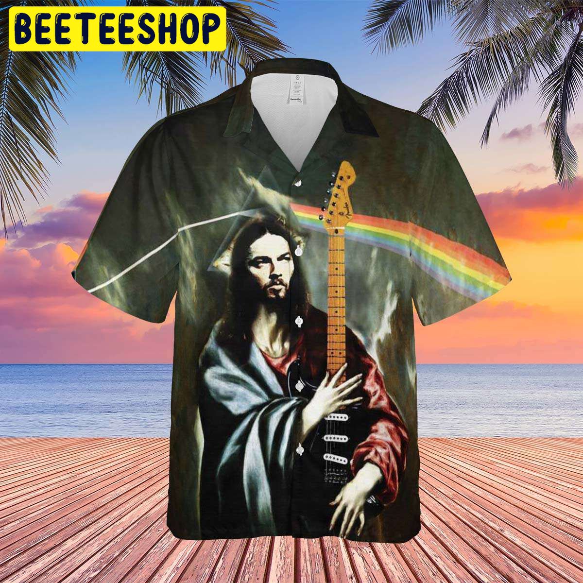 The Prophecy Of Prog David Gilmour Jesus Hawaiian Shirt - Beeteeshop
