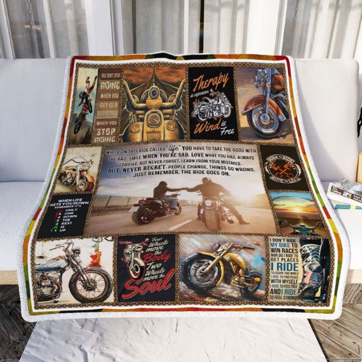 The Ride Goes On Biker Comfy Sofa Throw Blanket