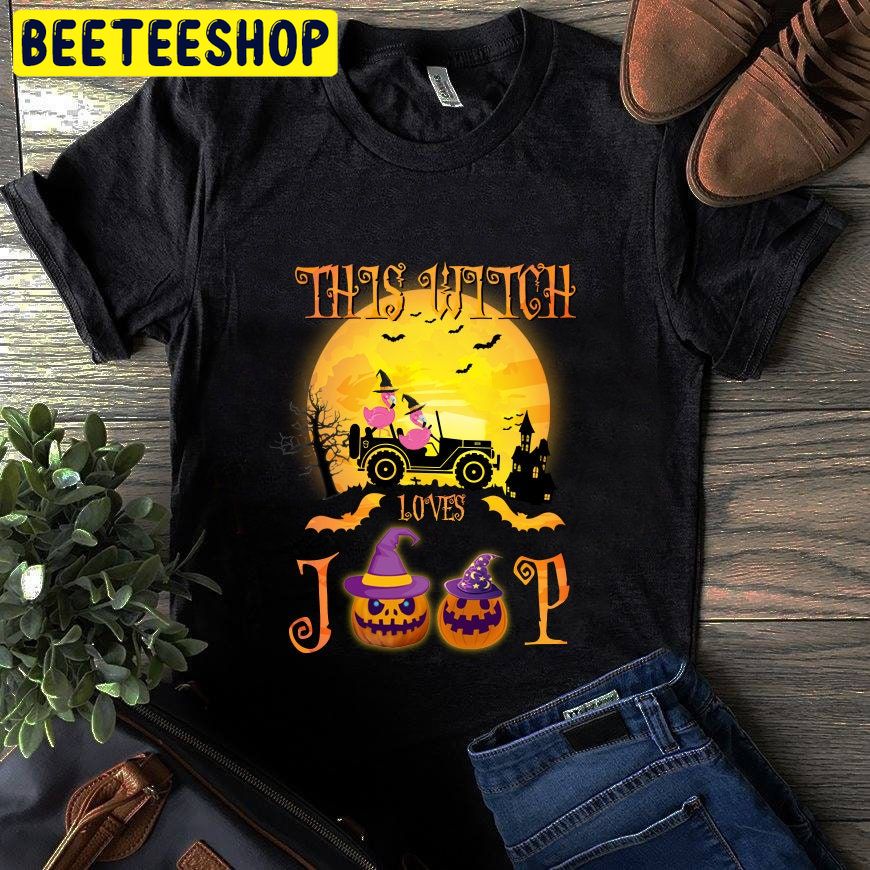 This Witch Loves Jeep Flamingo Halloween Trending Unisex Shirt