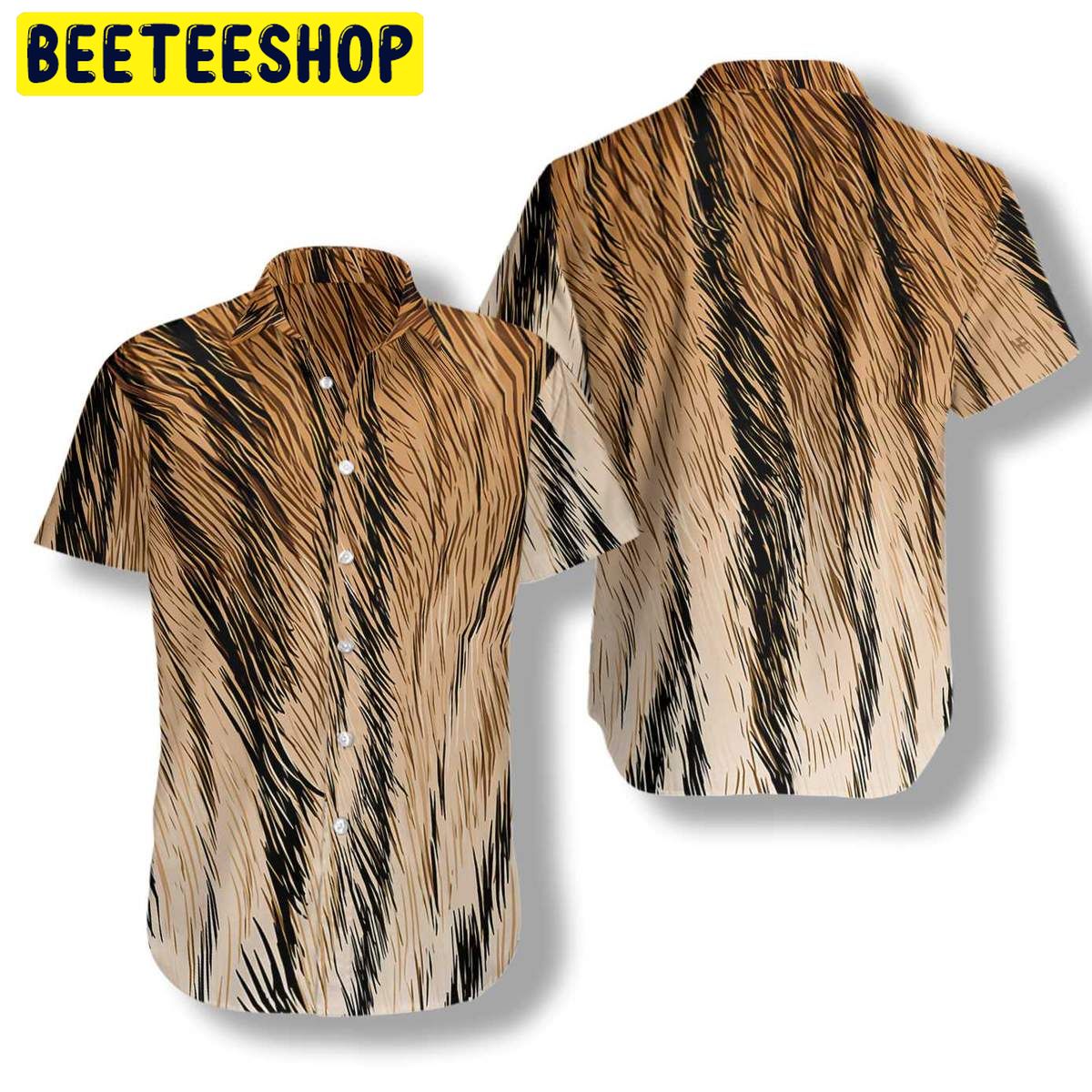 Tiger Fur Strip Pattern Trending Hawaiian Shirt