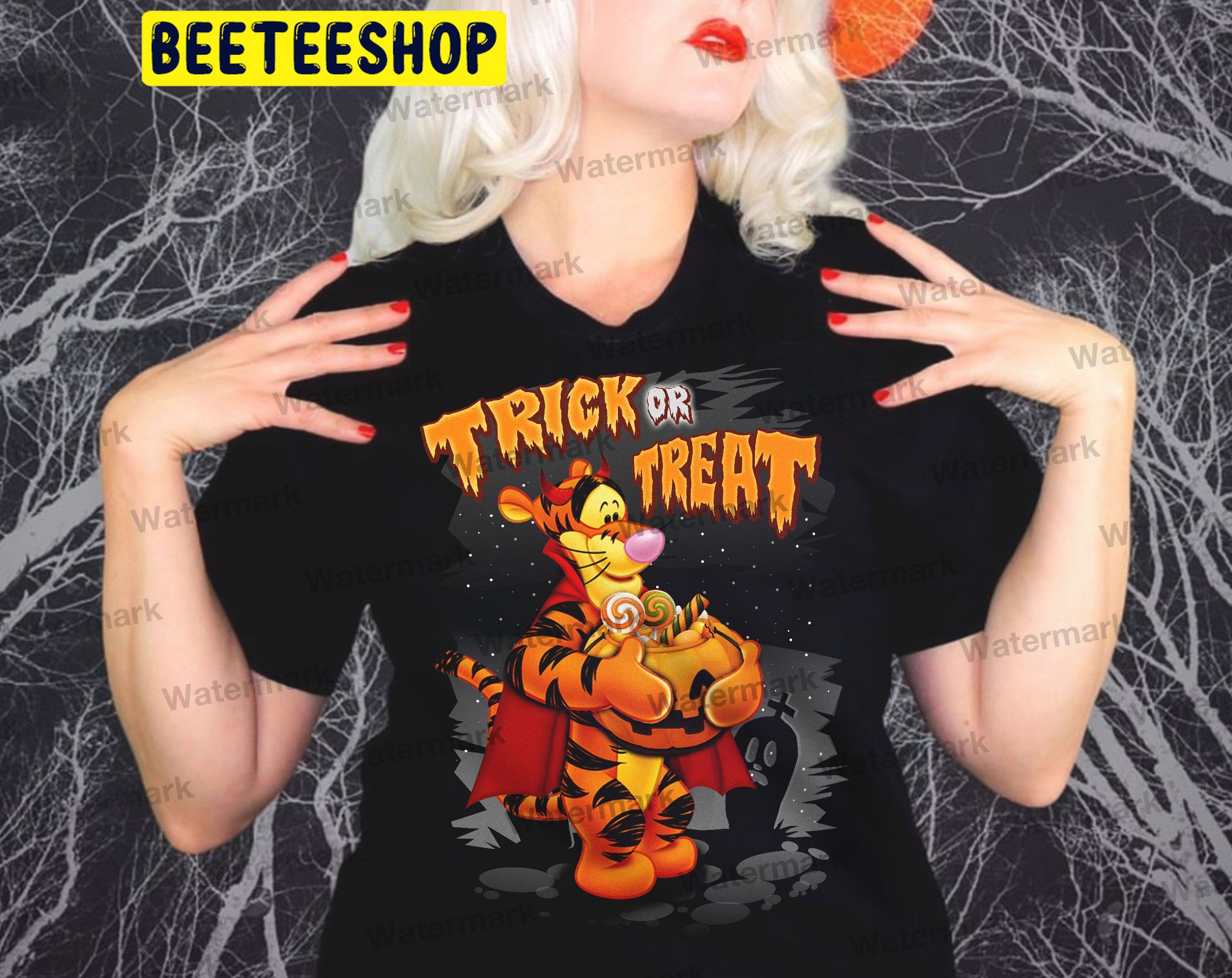 Tigger Trick Or Treat Tiger Winnie The Pooh Halloween Trending Unisex Shirt