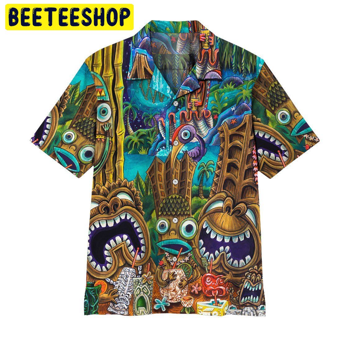 Tiki At Jungle Night Trending Hawaiian Shirt