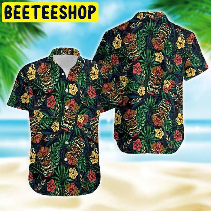 Tiki Tiki Green Tropical Hawaiian Shirt