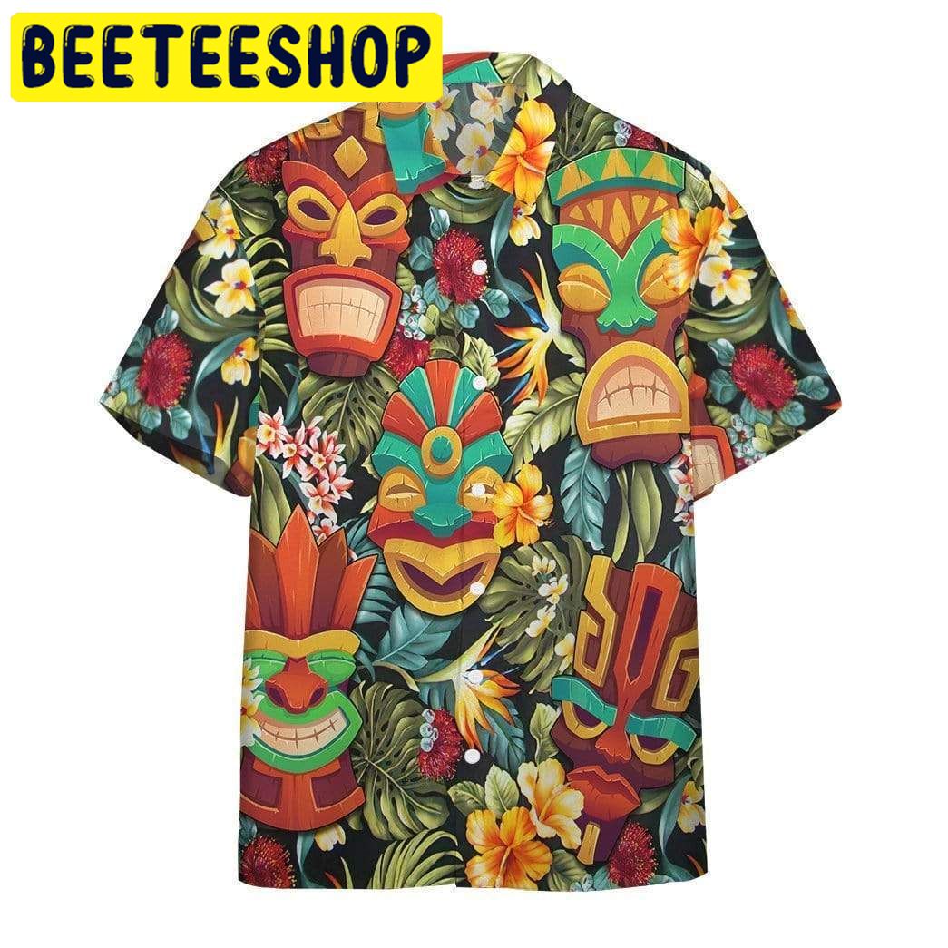 Tiki Tiki Head Hawaiian Shirt