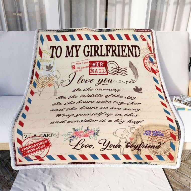 To My Girlfriend I Love You Comfy Sofa Throw Blanket