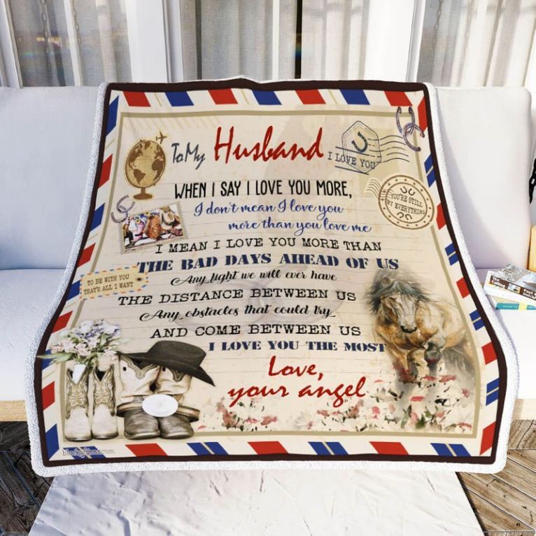 To My Husband When I Say I Love You More Comfy Sofa Throw Blanket