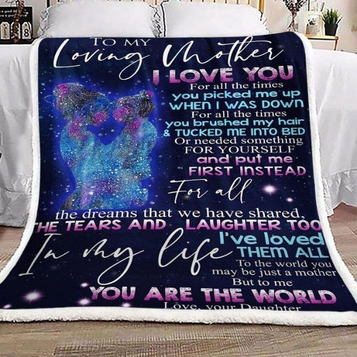 To My Loving Mother I Love You You Are The World Comfy Sofa Throw Blanket