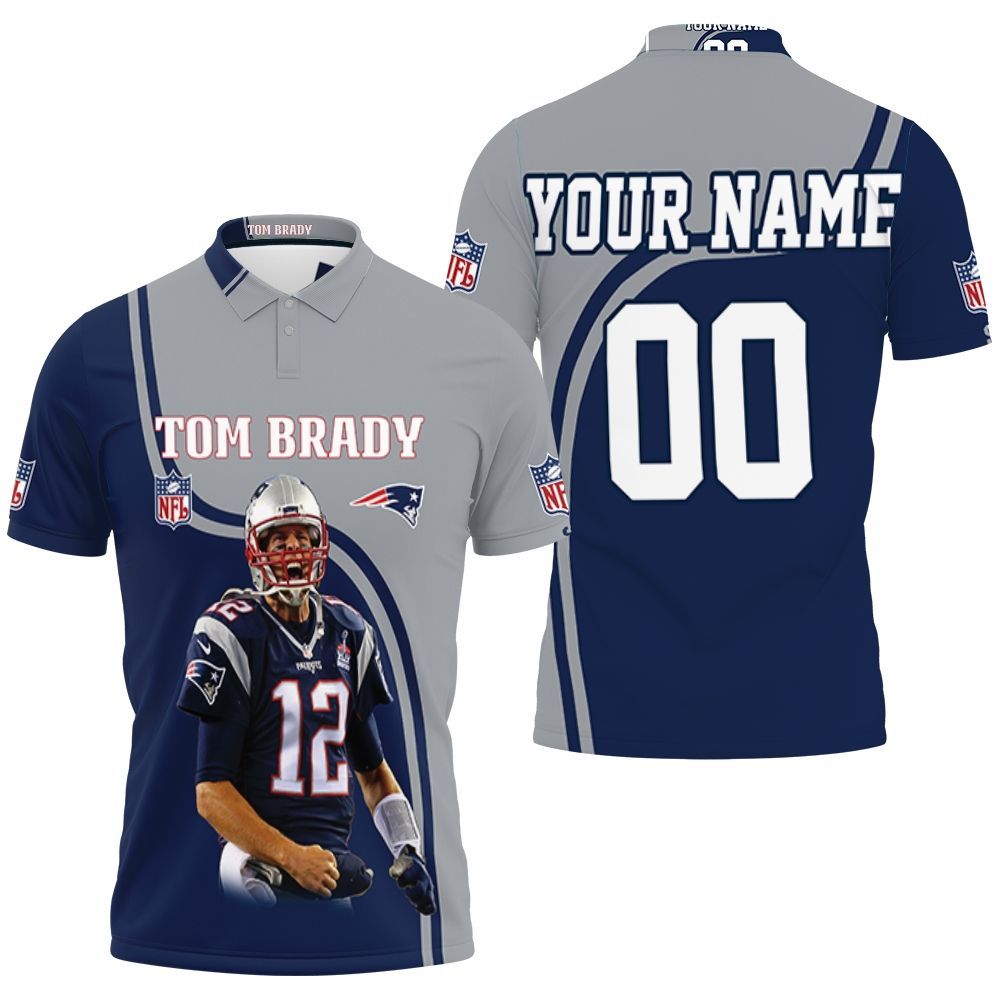 Tom Brady 12 New England Patriots Highlight Career Signatures Personalized 3D All Over Print Polo Shirt