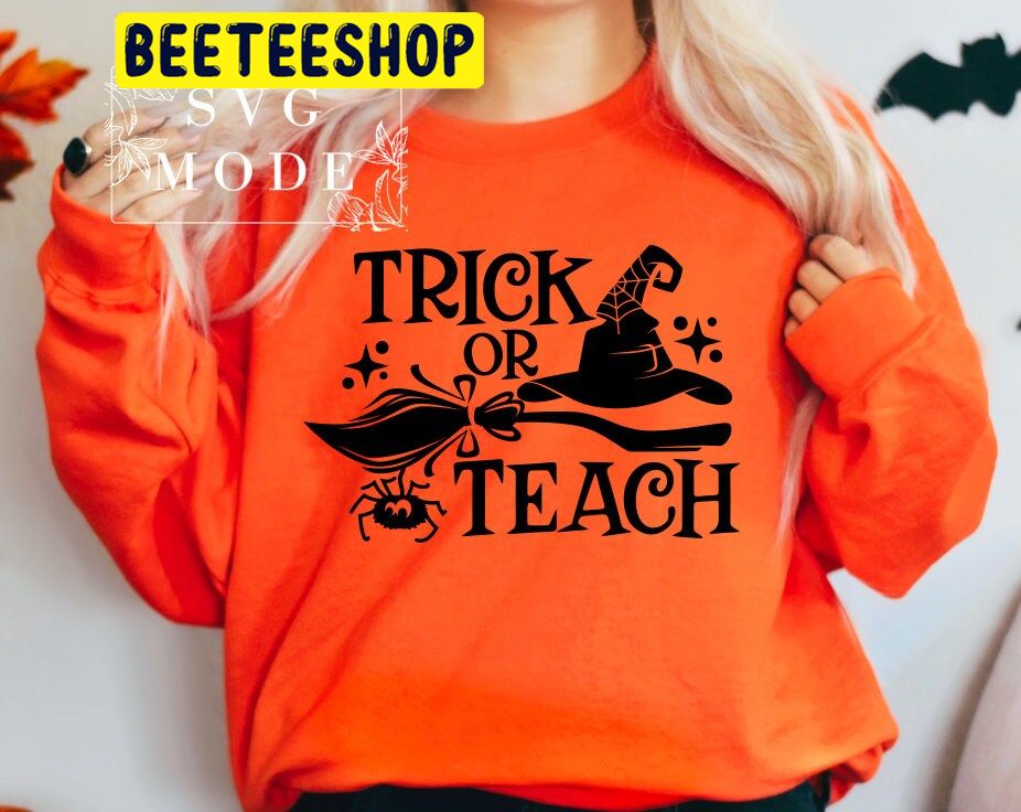 Trick Or Teach Spooky Teacher Funny Halloween Trending Unisex Shirt