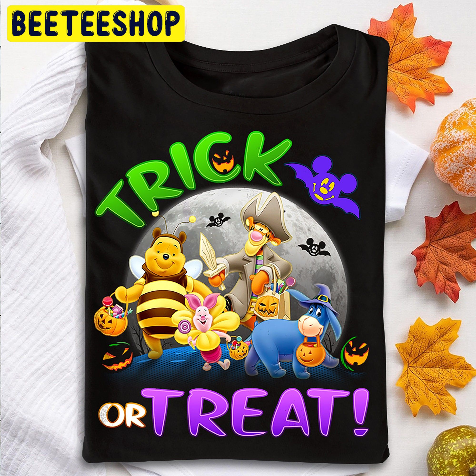 Trick Or Treat Winnie The Pooh And Friend Halloween Trending Unisex Shirt