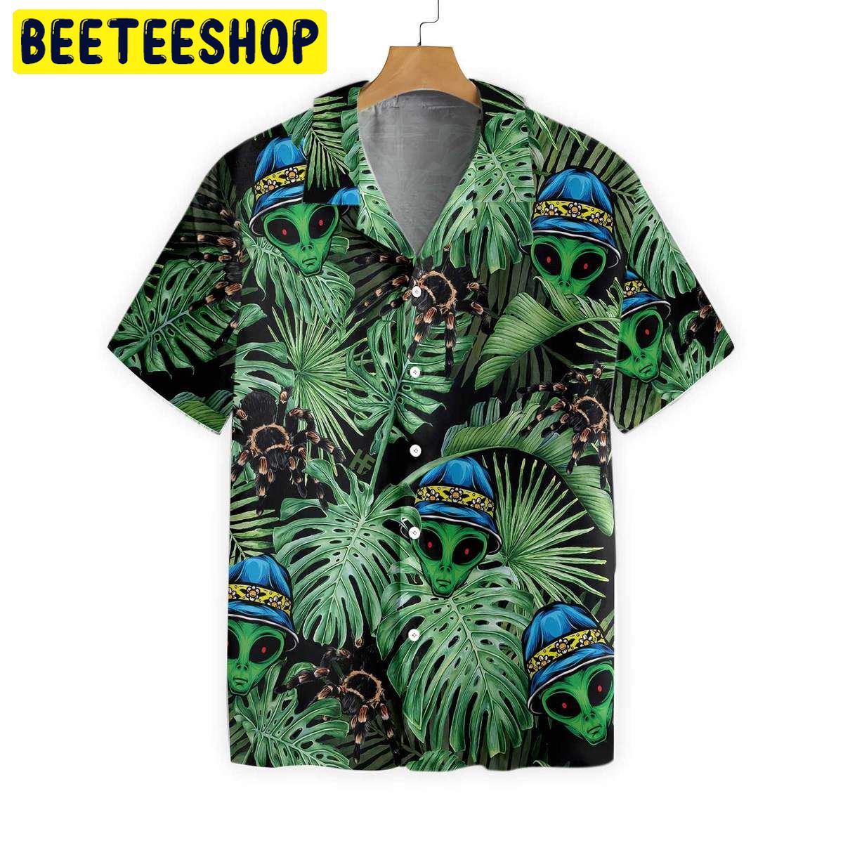 Tropical Alien And Spider Trending Hawaiian Shirt