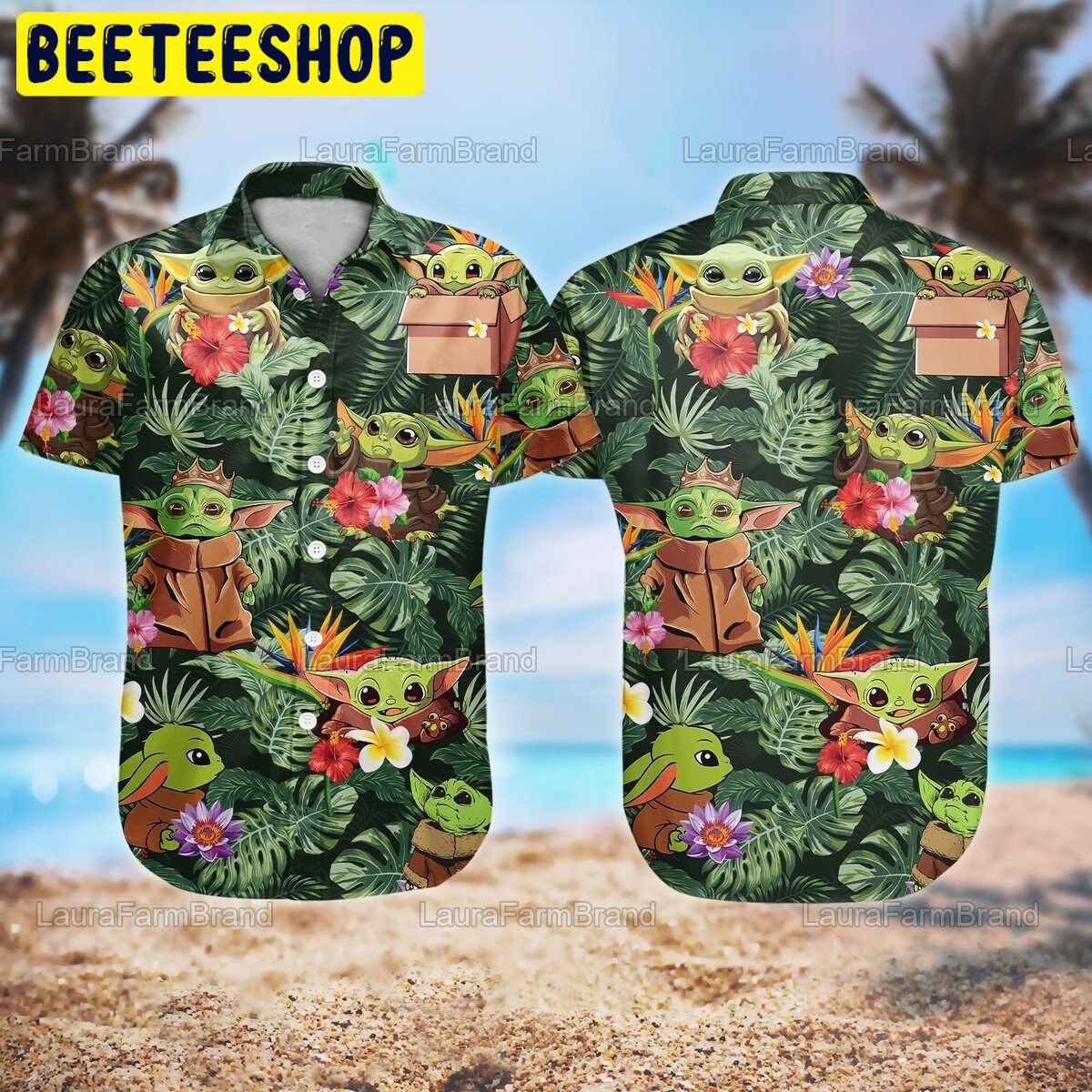 Tropical Baby Yoda Trending Hawaiian Shirt