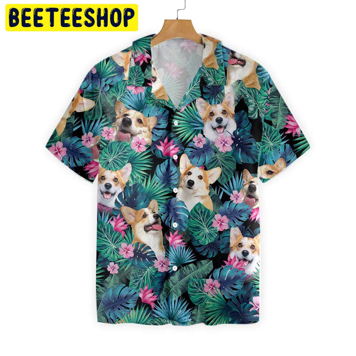 Tropical Corgi Dog Trending Hawaiian Shirt