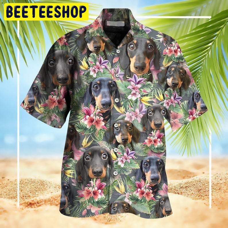 Tropical Dachshund Trending Hawaiian Shirt