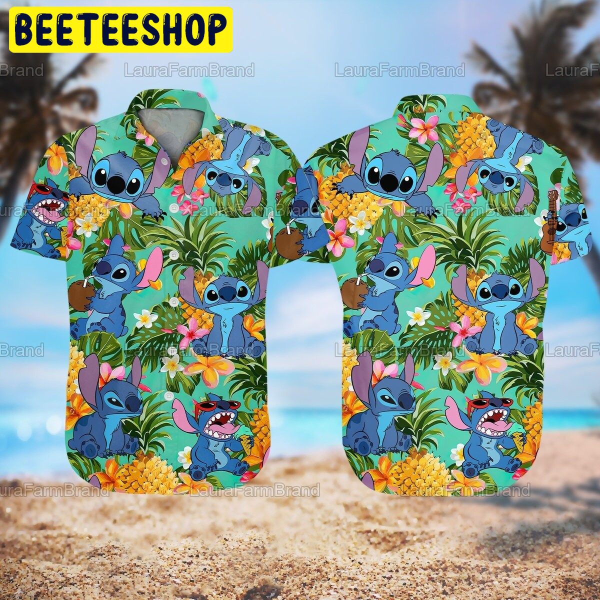 Tropical Stitch Beach Trending Hawaiian Shirt - Beeteeshop