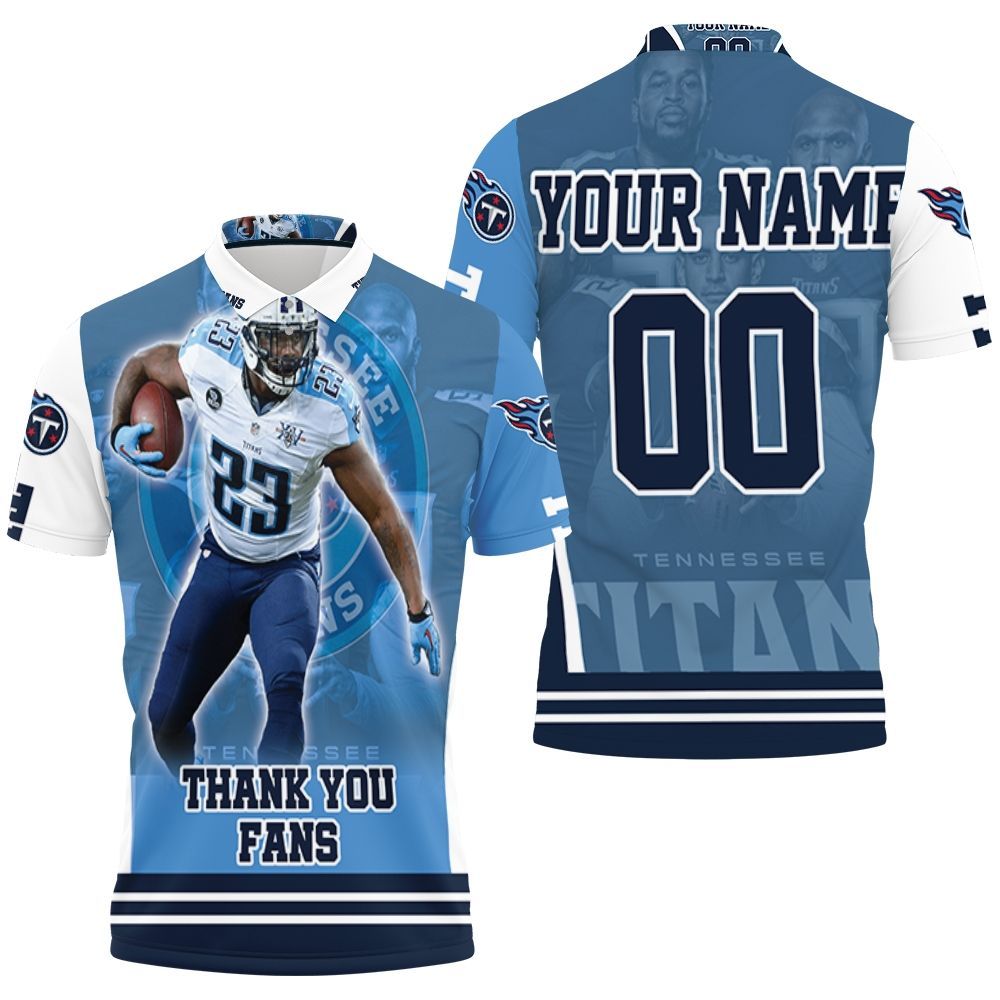 Tye Smith 23 Super Bowl 2021 Tennessee Titans Afc South Champions Personalized 3D All Over Print Polo Shirt