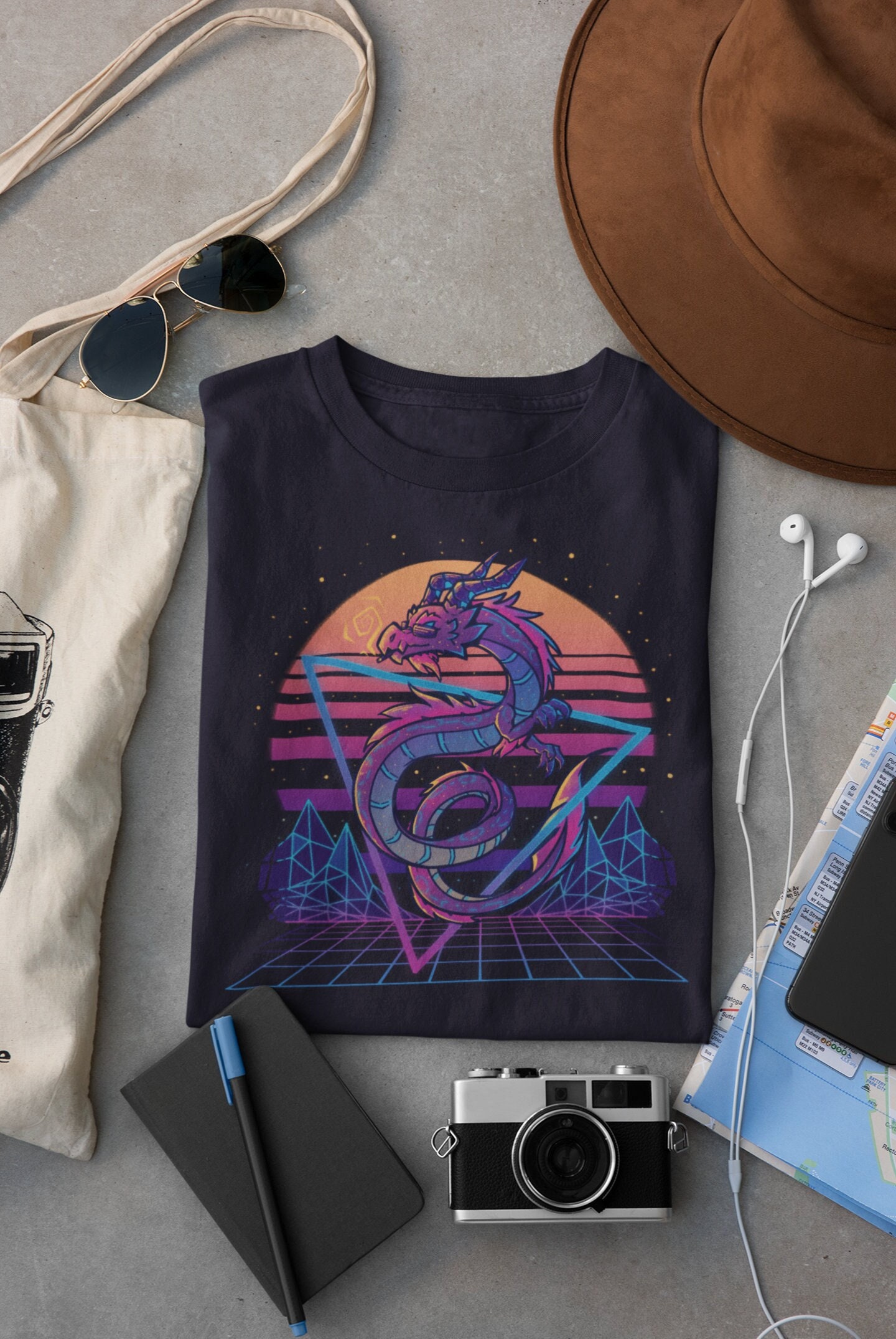 Uk Delivery Retrowave Dragon Aesthetic 80s Retro Synth Neo Cyber Punk Wave Vhs Style Trending Unisex Shirt