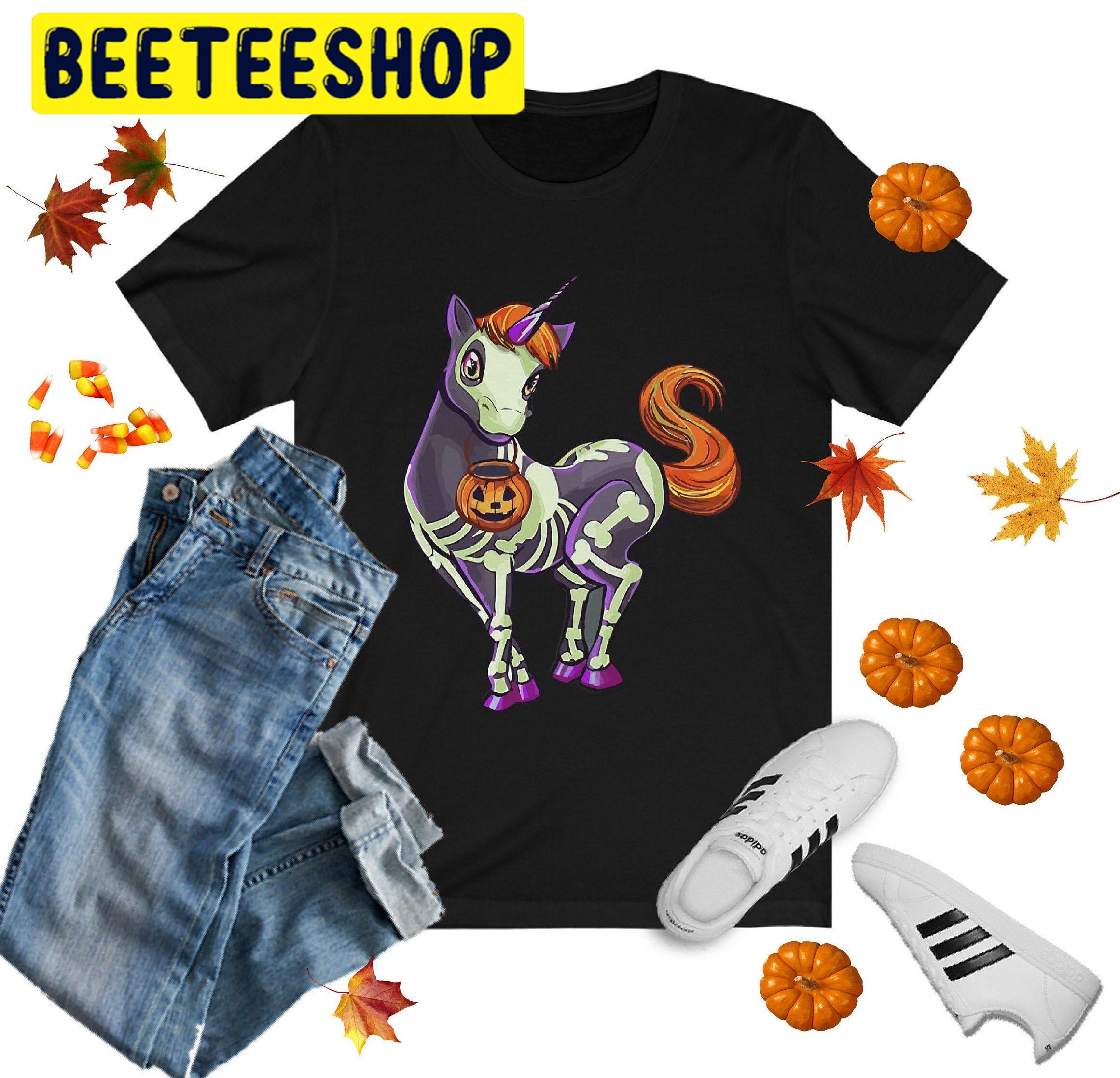 Unicorn Halloween Skeleton Trending Unisex Shirt