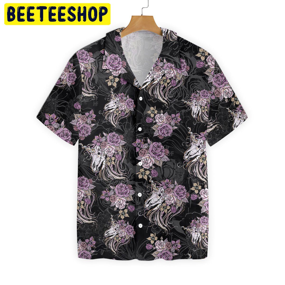 Unicorn Skull Flowers Trending Hawaiian Shirt