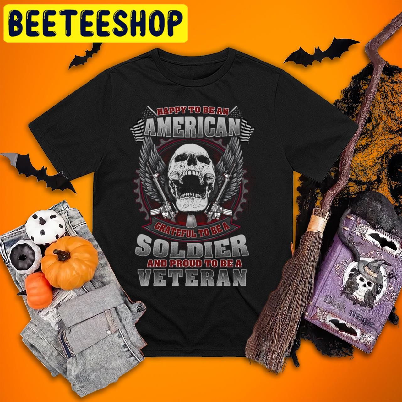 US Soldier Veteran Military Patriotic Army Veteran Halloween Trending Unisex T-Shirt