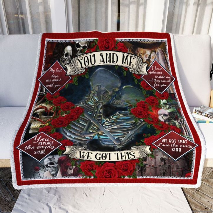 Valentine Skeleton Couple You And Me We Got This Comfy Sofa Throw Blanket