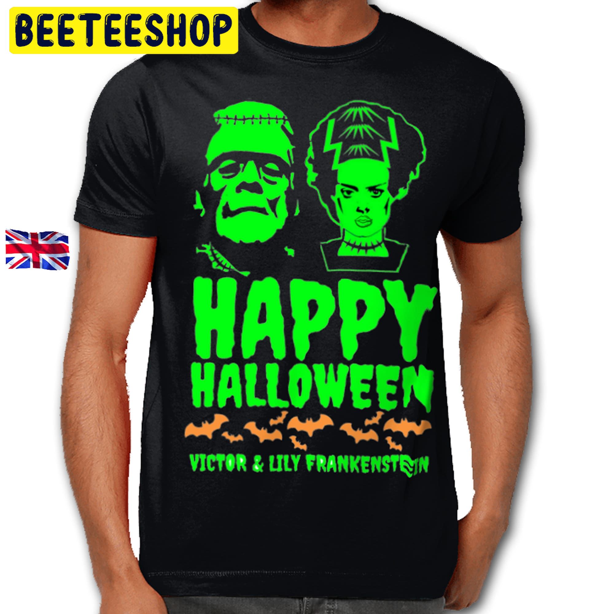 Victor And Lilly Frankenstein & Bride Happy Halloween Trending Unisex Shirt