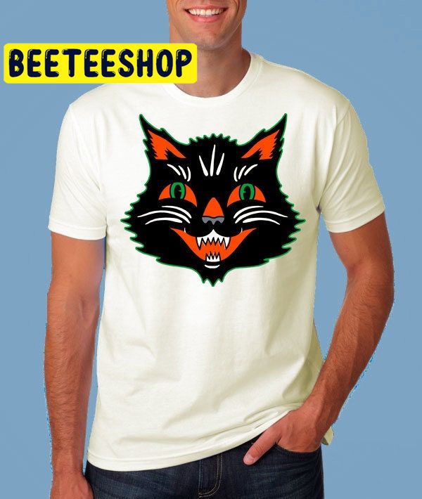 Vintage Black Cat Halloween Trending Unisex Shirt