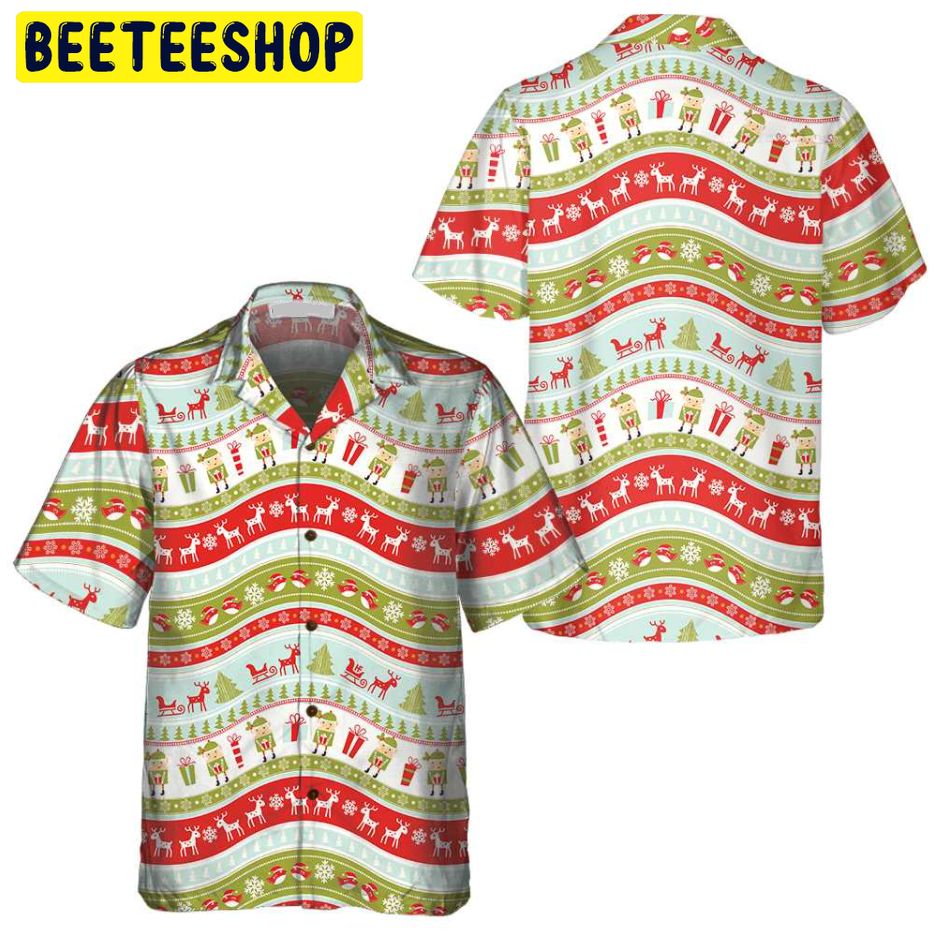 Vintage Christmas Elf Trending Hawaiian Shirt