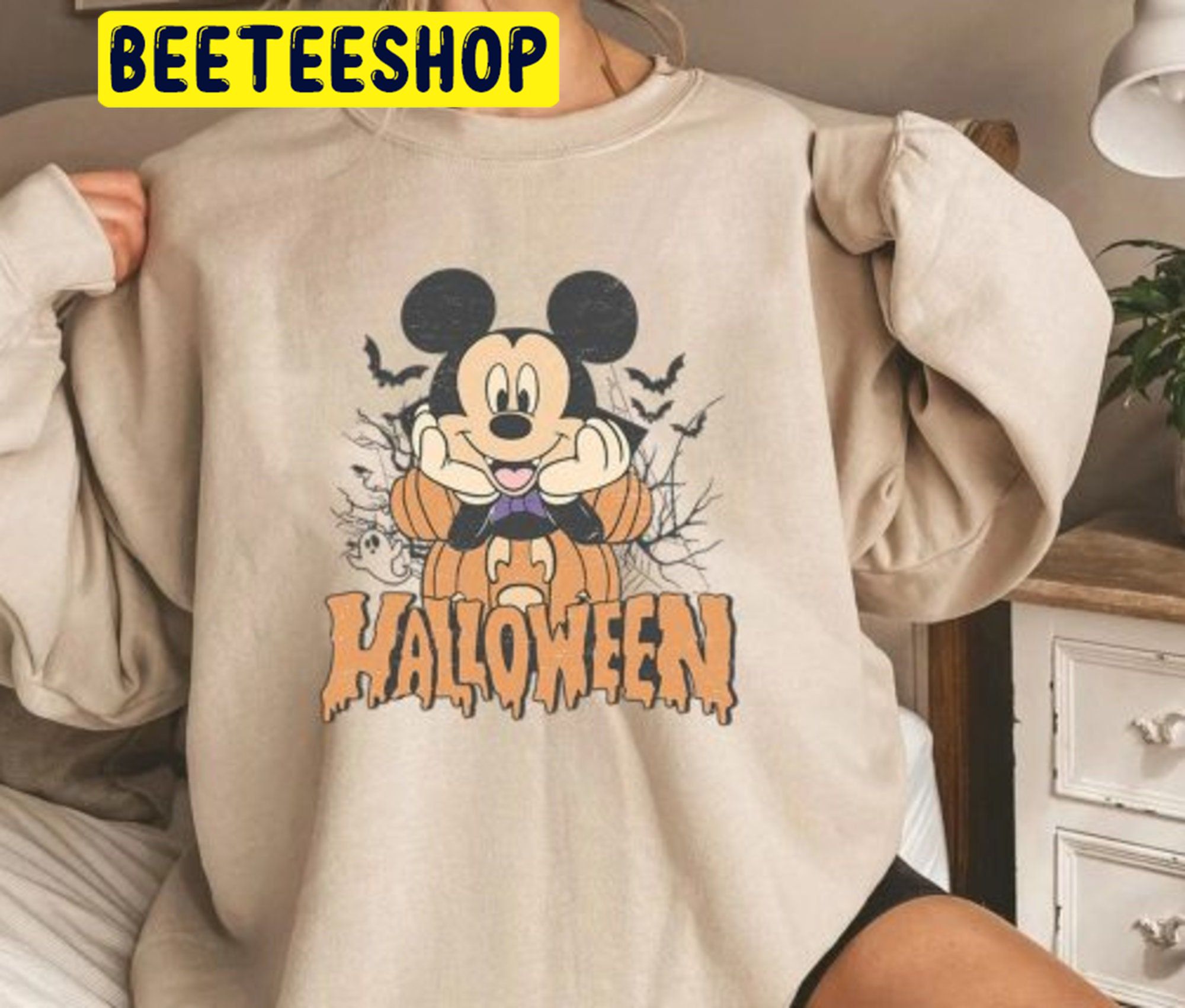 Vintage Disney Ride Mickey Minnie Halloween Not So Scary Disneyland HalloweenTrending Unisex Shirt