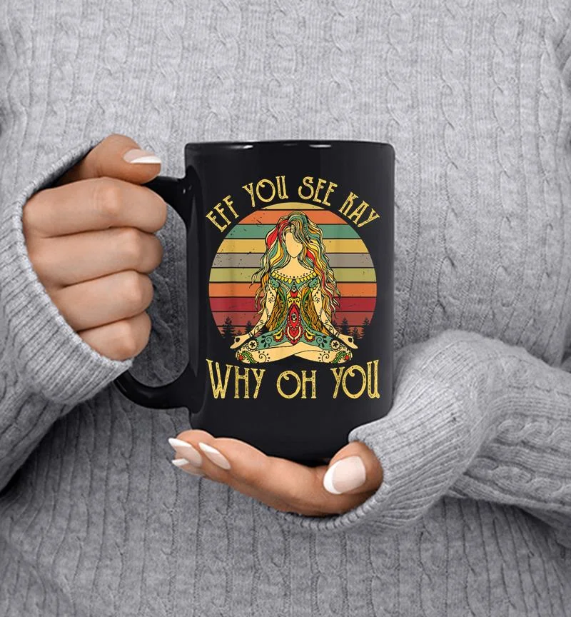 Vintage Eff You See Kay Why Oh You Tattooed Skeleton Yoga Mug