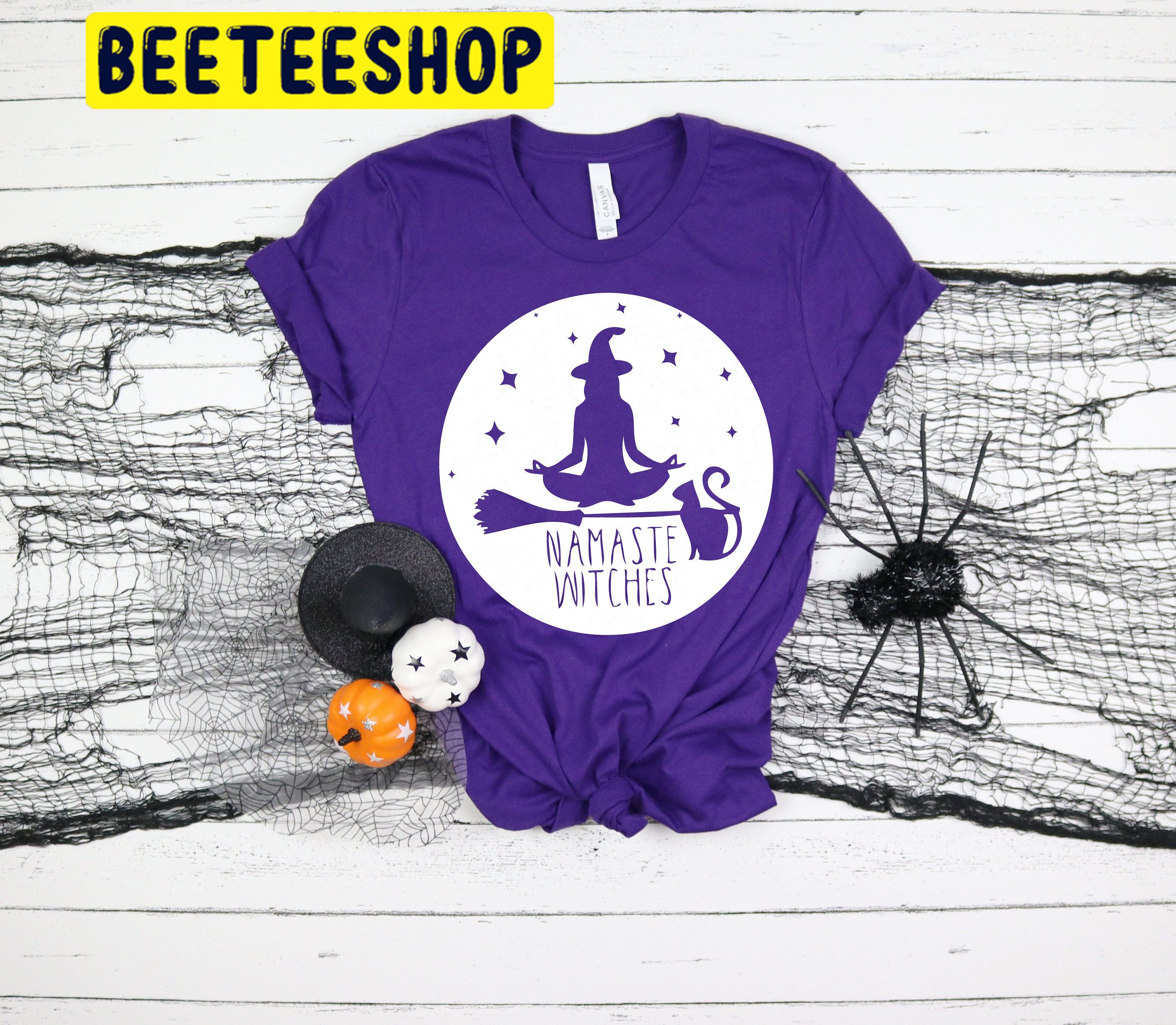 Vintage Namaste Witches Yoga Halloween Trending Unisex Shirt