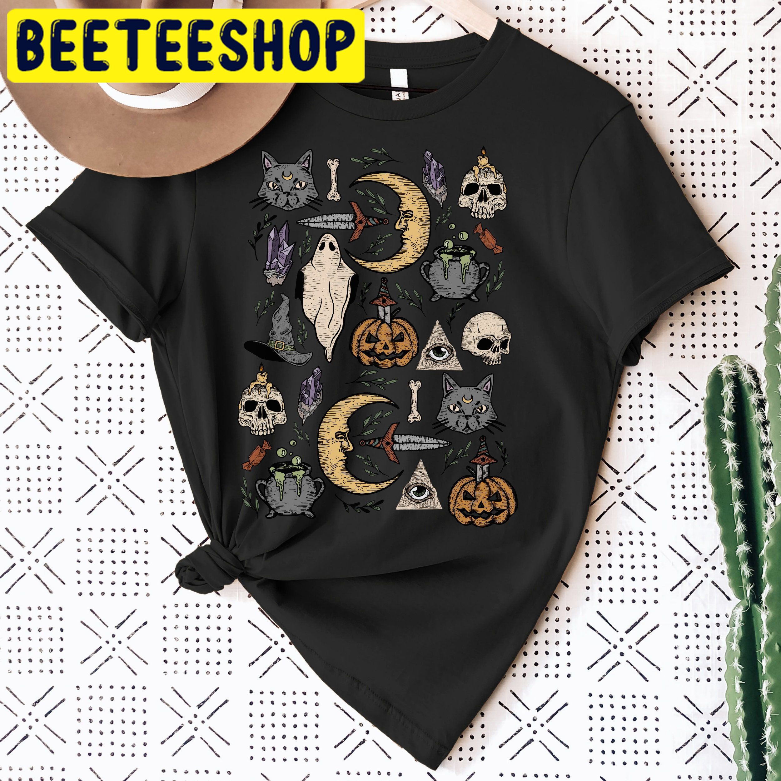 Vintage Pumpkin Bad Witch Fall Halloween Trending Unisex Shirt