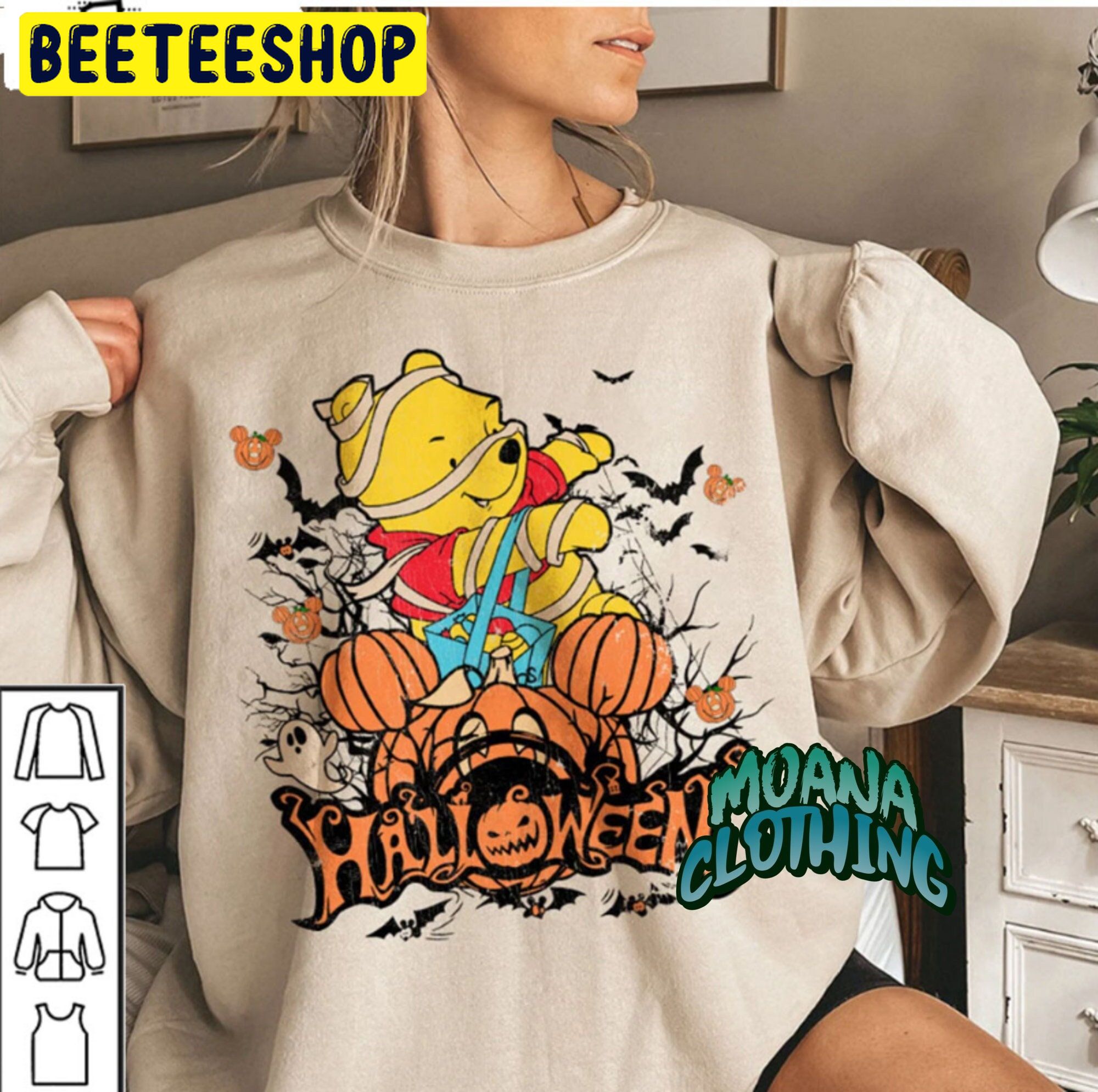 Vintage Style Winnie The Pooh Zombie Halloween Trending Unisex Shirt