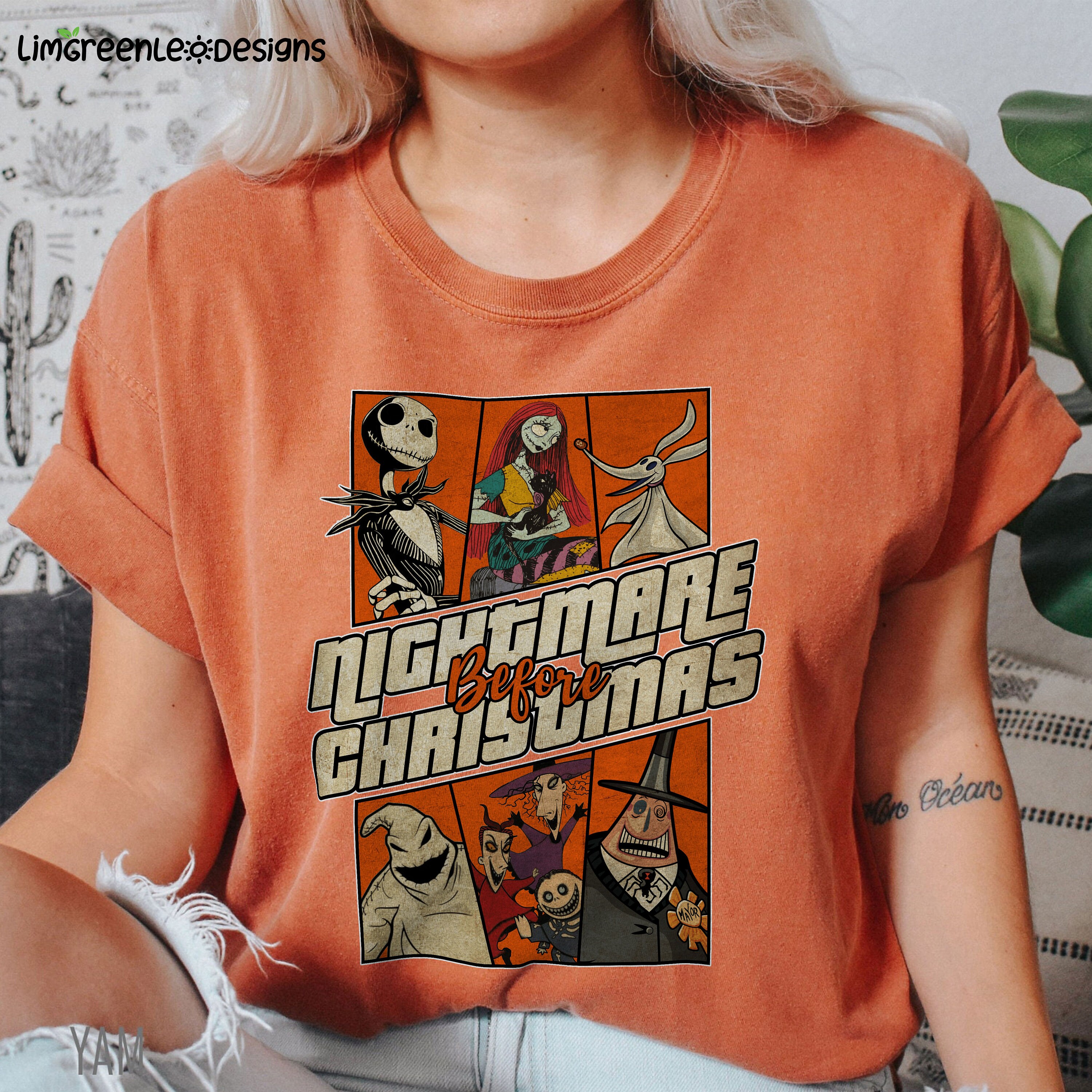 Vintage The Nightmare Before Christmas Characters Halloween Party Trending Unisex Shirt