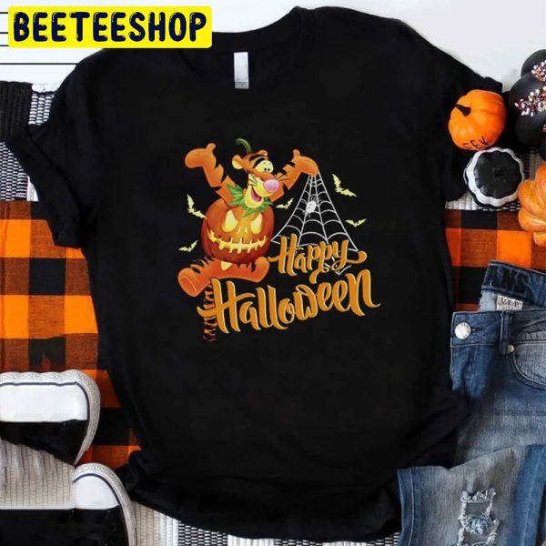 Vintage Tigger And Pumpkin Halloween Trending Unisex Shirt