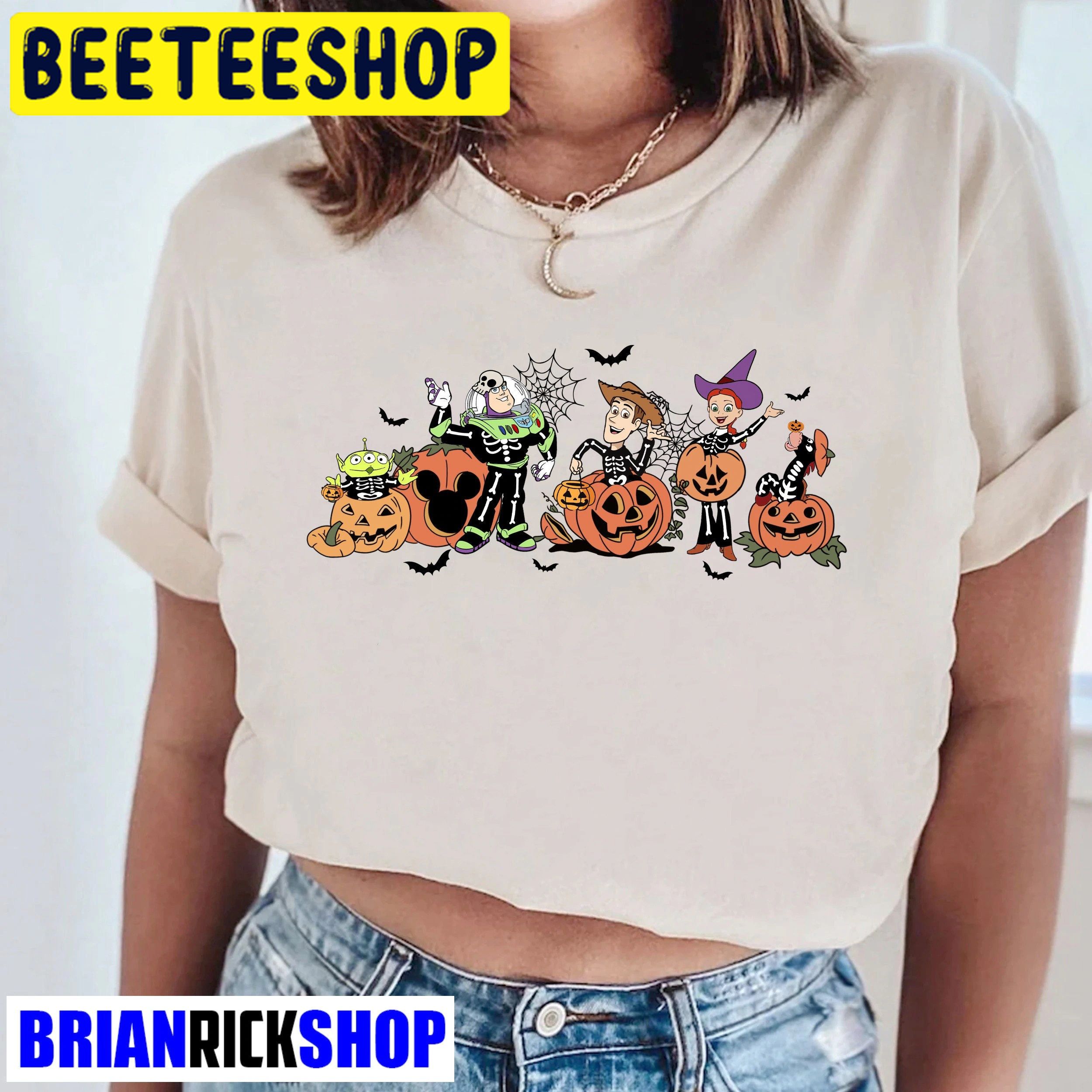 Vintage Toy Story Halloween Skeleton Pumpkin Trending Unisex Shirt