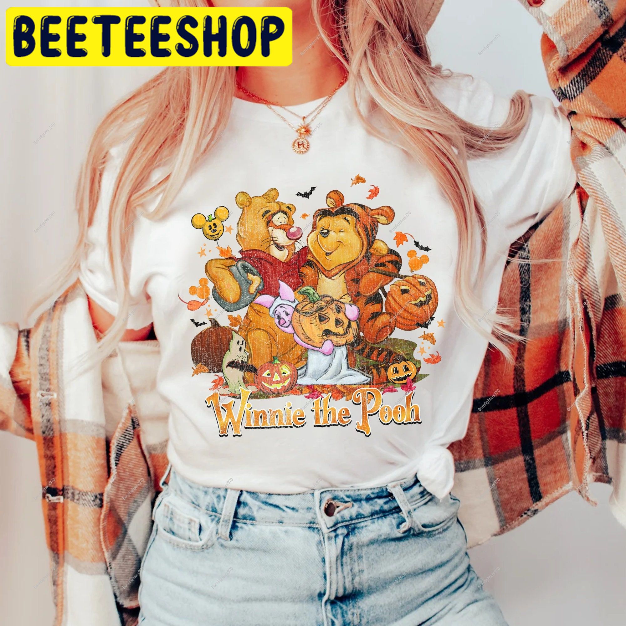 Vintage Winnie The Pooh Halloween Fall Season Halloween Trending Unisex Shirt