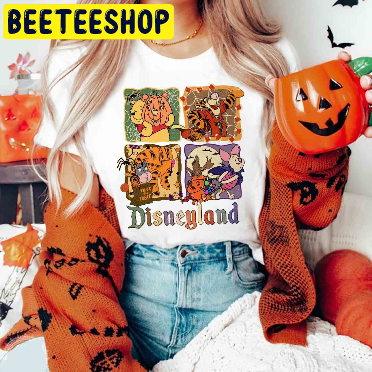 Vintage Winnie The Pooh Trick Or Treat Halloween Trending Unisex Shirt