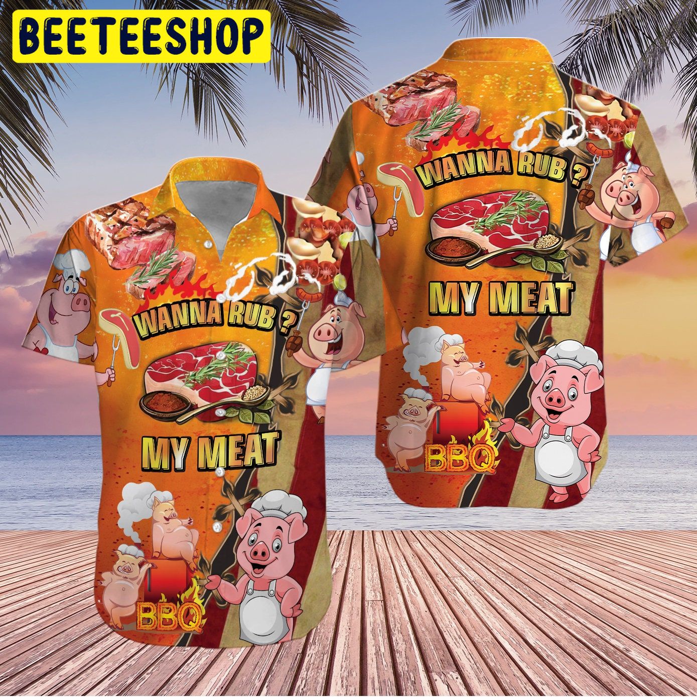 Wanna Rub My Meat Pork Pig Trending Hawaiian Shirt