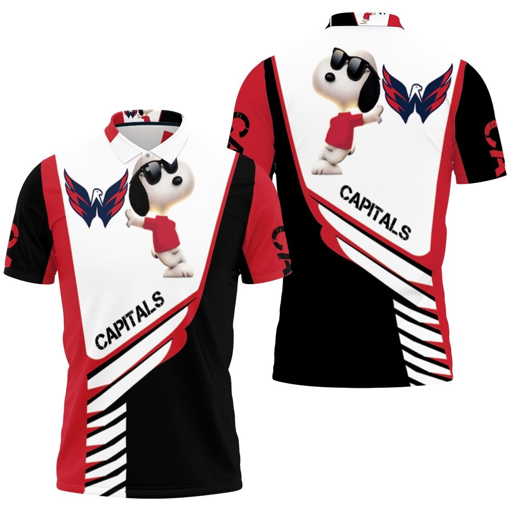 Washington Capitals Snoopy For Fans 3D All Over Print Polo Shirt