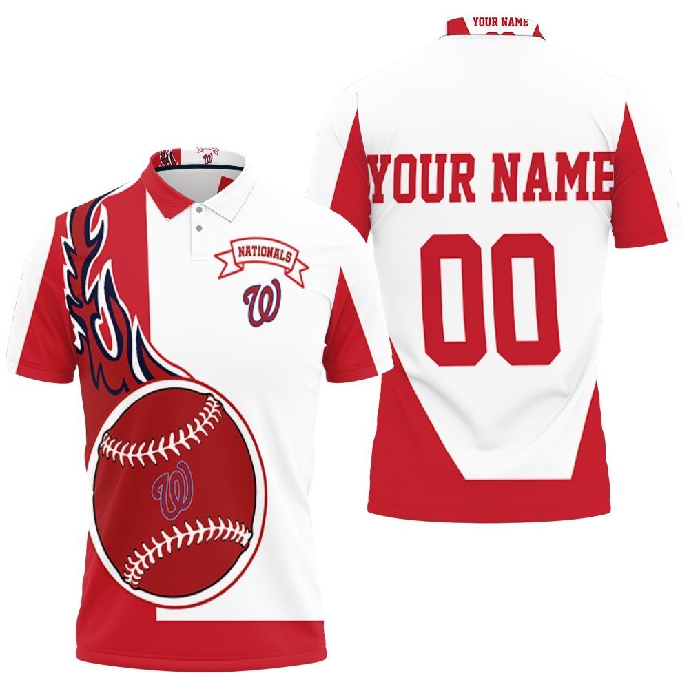 Washington Nationals Personalized 3D All Over Print Polo Shirt