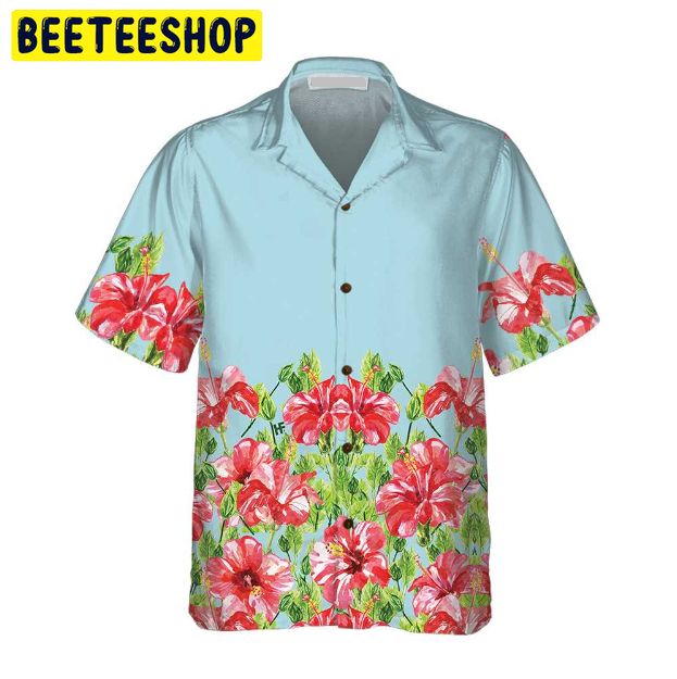 Watercolor Hibiscus Flower Trending Hawaiian Shirt